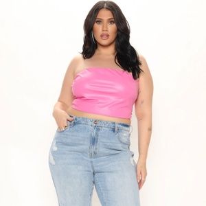 Fashion Nova Faux Leather Tube Top